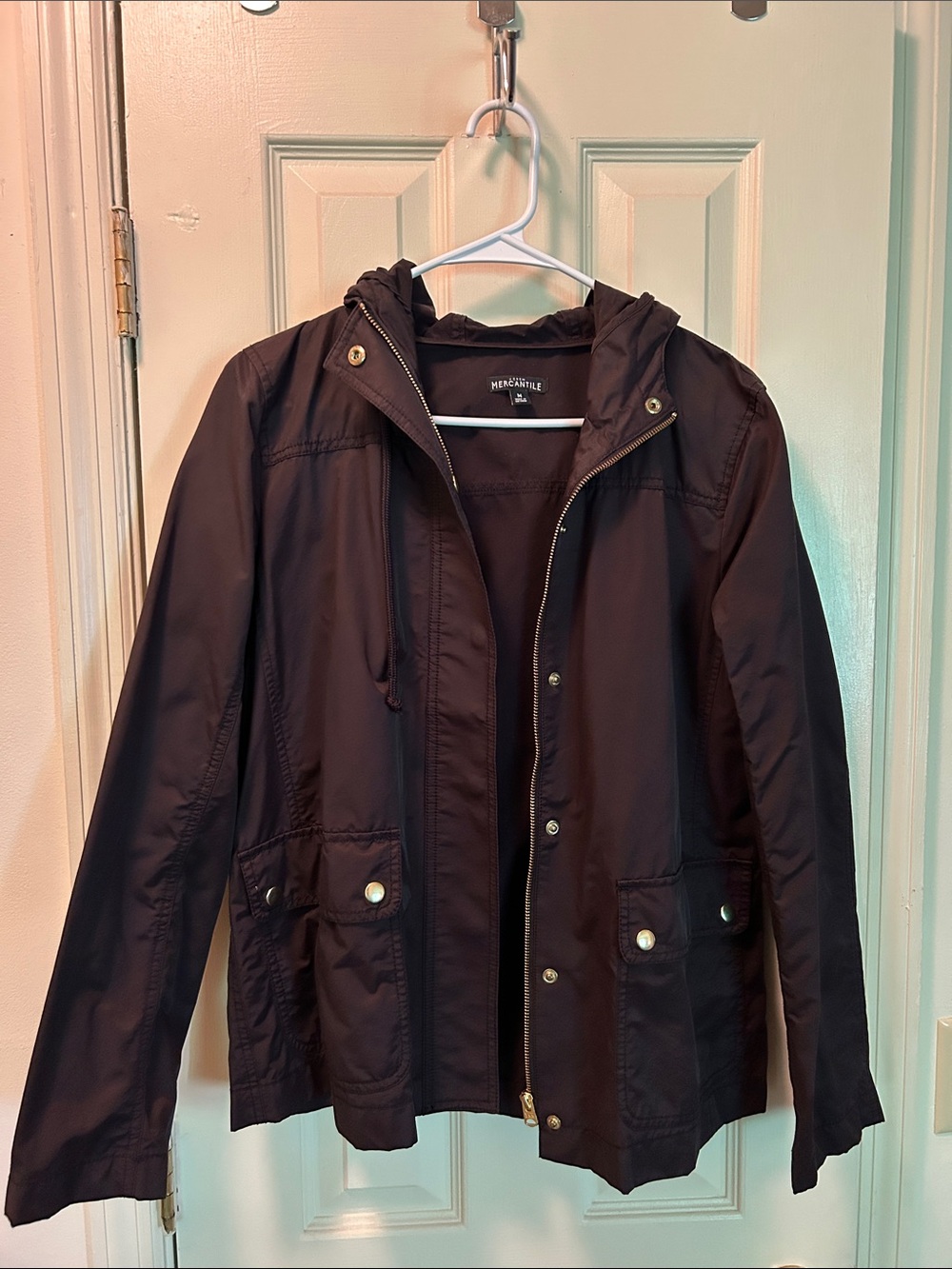 J.Crew Hooded Black Jacket